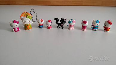 Lotto 9 mini Hello Kitty e gatto nero