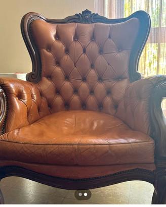 poltrona vintage in pelle