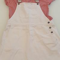 salopette gonna da donna con maglietta 