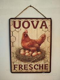 stampa su legno, uova fresche