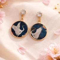 Orecchini giapponesi con gru 