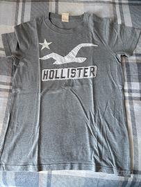 T-shirt grigia ragazzo mezze maniche hollister