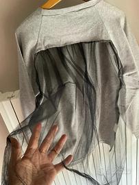 Felpa donna cotone grigio tg S EIKI
