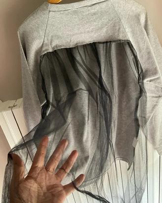 Felpa donna cotone grigio tg S EIKI