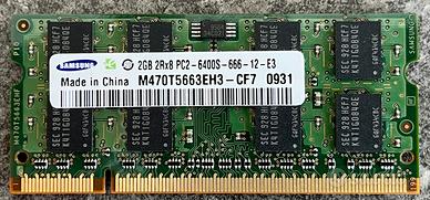 MODULO RAM SO-DIMM SAMSUNG 2GB DDR2-800 PC2-6400