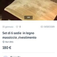 Sedie in legno