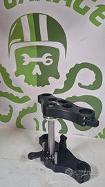 Piastre sterzo alluminio dal pieno nere nuove 