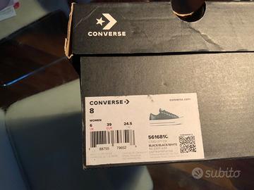 converse all star platform pelle nera
