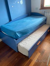 Letto singolo con secondo letto estraibile