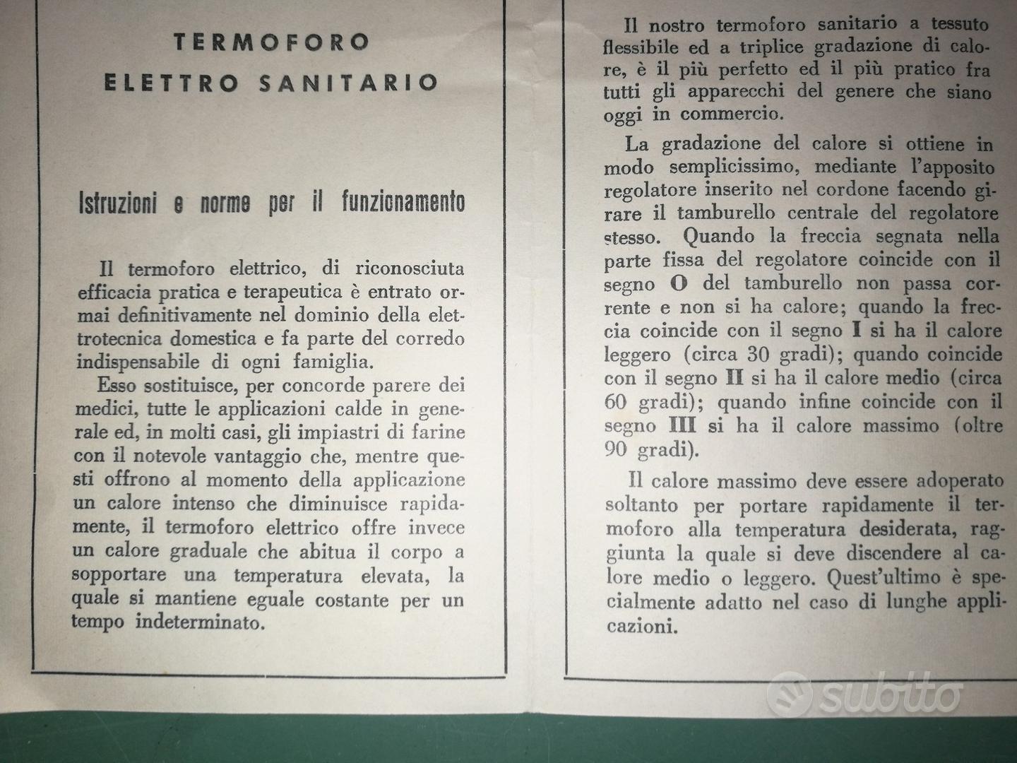 Termoforo elettrico sanitario vintage Mamma - Collezionismo In vendita a  Bologna