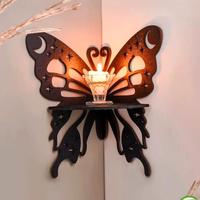 Mensola angolare farfalla in Legno da parete