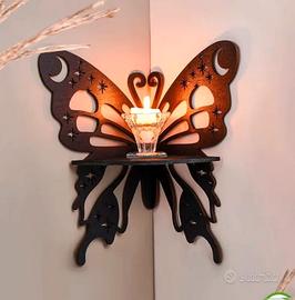 Mensola angolare farfalla in Legno da parete