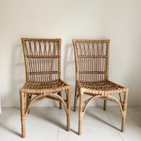 Coppia di sedie in rattan naturale