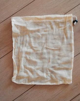 5 Sacchetti In Cotone Per Verdura Con Coulisse 