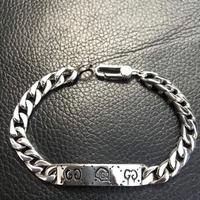 Bracciale cubano con teschio in argento 925