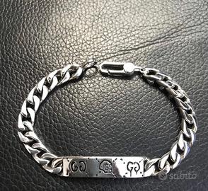 Bracciale cubano con teschio in argento 925