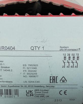 Interruttore Magnetot. ABB S204 C40