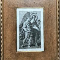Incisione Tobia e L'Angelo XIX secolo Palazzo Pitt