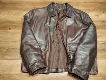 Giubbino marrone uomo in pelle