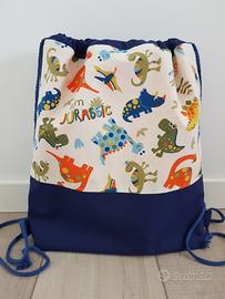 Zaino dinosauri bambini scuola asilo sport piscina