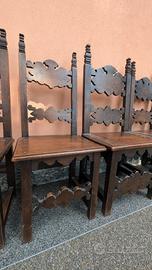 Sedie fratine antiche massello di noce