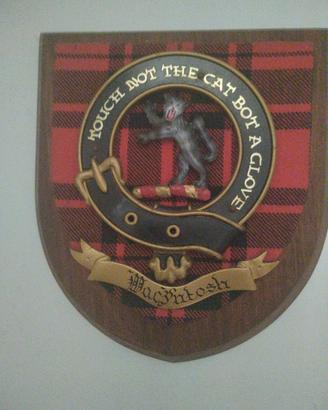 stendardo clan McIntosh in legno originale scozzes