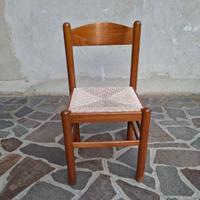 4 Sedie in legno (con seduta in paglia)