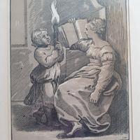 Quadro Xilografia ''Sibilla che legge''