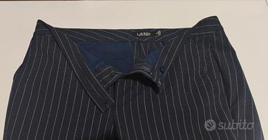 Pantaloni gessati donna blu Ralph Lauren 