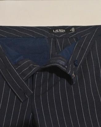 Pantaloni gessati donna blu Ralph Lauren 