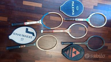 tennis 5 racchette vintage legno carbonio
