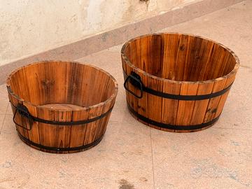 Fioriere Rotonde per Esterno in legno di acacia