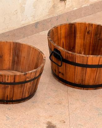 Fioriere Rotonde per Esterno in legno di acacia