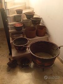 secchi in rame e bronzo battuti a mano