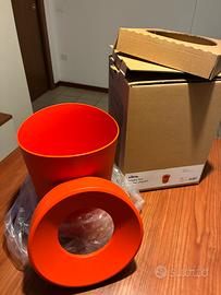 Cestino Vitra happy bin S Michel Charlot color red