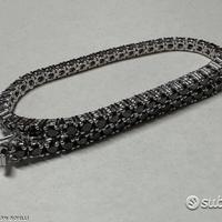 BRACCIALE TENNIS ORO 18kt. CON DIAMANTI NERI 5,22