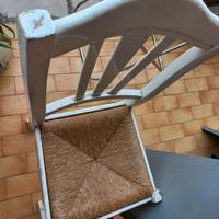 3 sedie in legno impagliate
