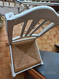 3 sedie in legno impagliate