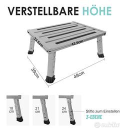 Gradino regolabile con tappetino per camper