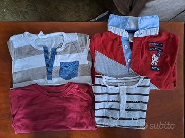 set 4 magliette manica lunga 12-18 mesi