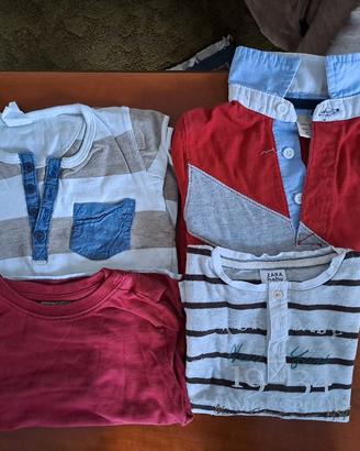 set 4 magliette manica lunga 12-18 mesi
