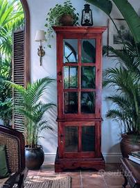Libreria  Angolare Vintage Stile Etnico Coloniale 