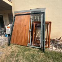 Basculante garage + ante e telai finestra in legno