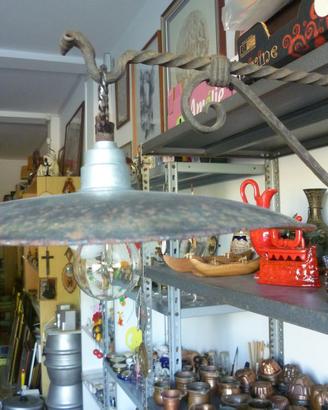Applique esterna piatto luce smaltato anni 50