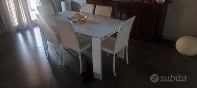 tavolo in cristallo con sedie 