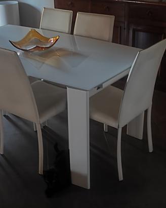 tavolo in cristallo con sedie 