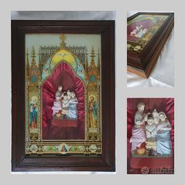 Antichissimo Quadro a Teca Sacra Famiglia 