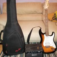 chitarra con fodero ed equalizzatore