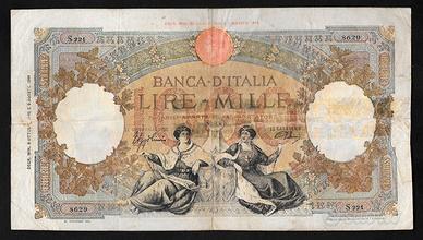 Banconota lire 1000 del 08.10.1943 contrassegno BI