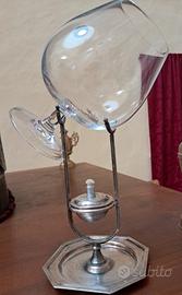 SET PER COGNAC IN CRISTALLO E SILVER PLATED